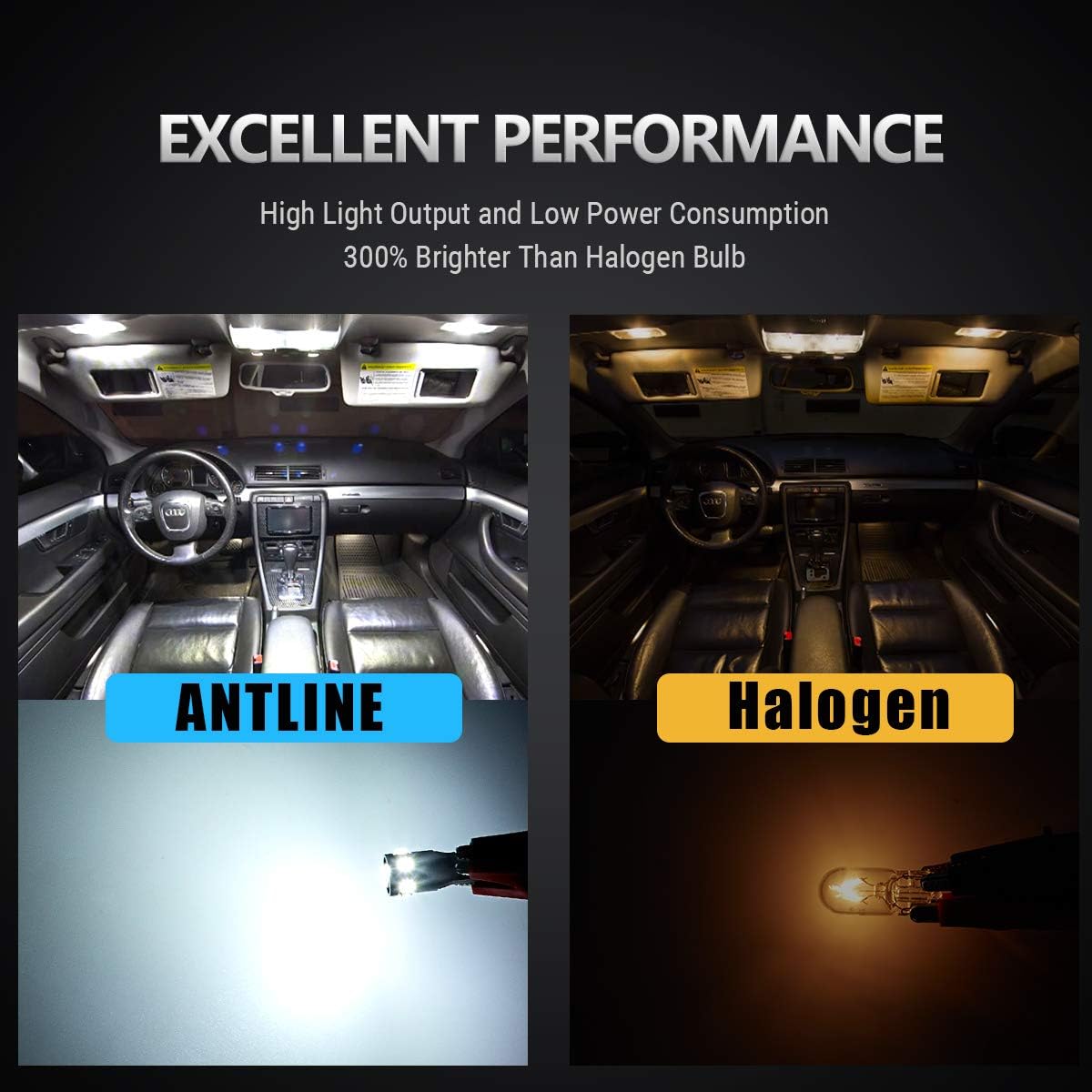Bombillas LED T10 xenón blanco 6000K para interior coche