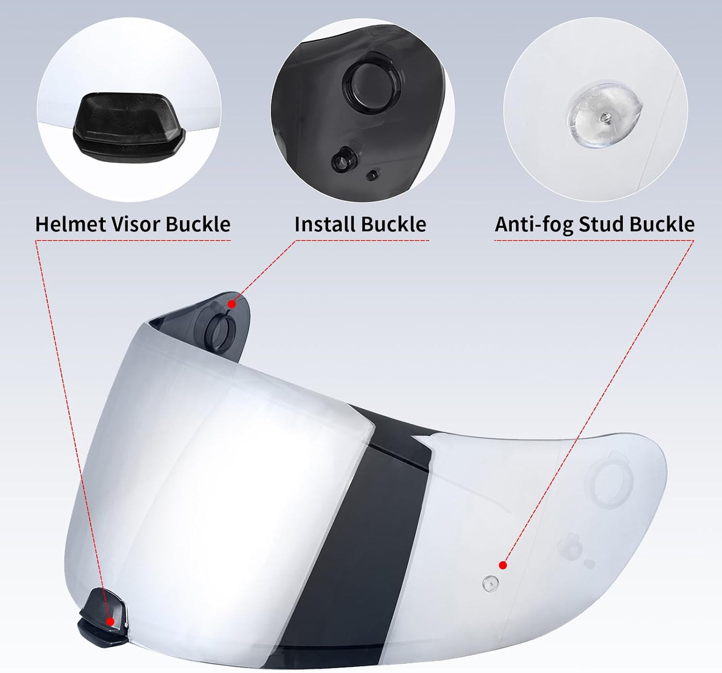 Protección visor casco motocicleta FG-17 Cromo Plateado