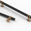 10 Manijas Gabinete 7.5" Negro Mate y Bronce Champán