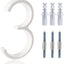 Números puerta metal modernos 5pulg exterior kit clavos blanco