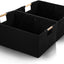 Set 2 Cestas Almacenamiento Negro Asa Madera Plegables