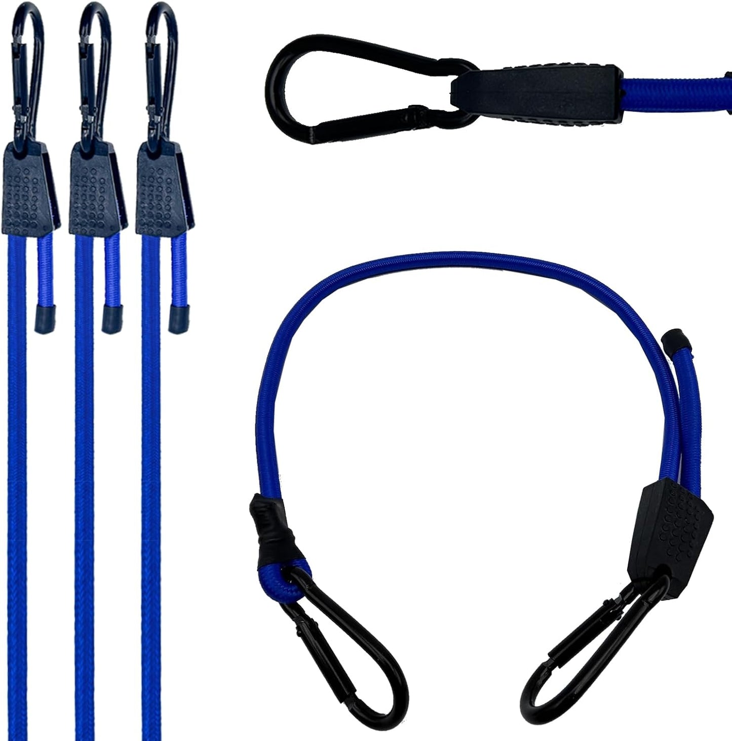 4 Pzas Cuerdas Elásticas Azules 24pulg Gancho