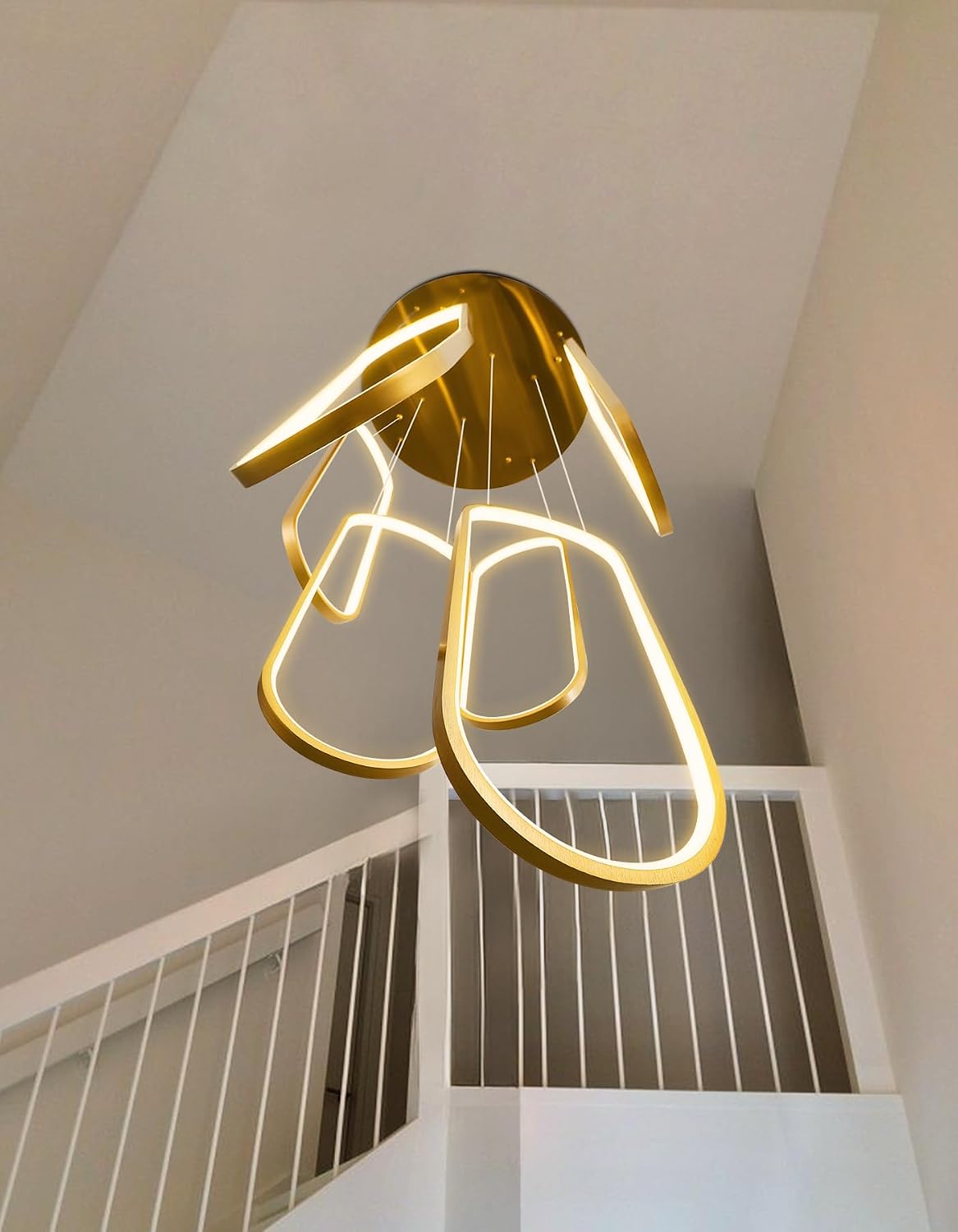6 Anillos Lámpara Led Regulable Vestíbulo Sala Escaleras Oro