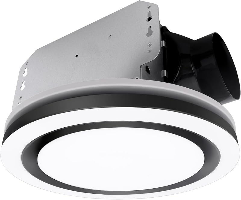 Extractor baño con luz LED regulable 15W negro