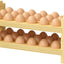 Soporte huevos madera 2 niveles 36 huevos asa cocina