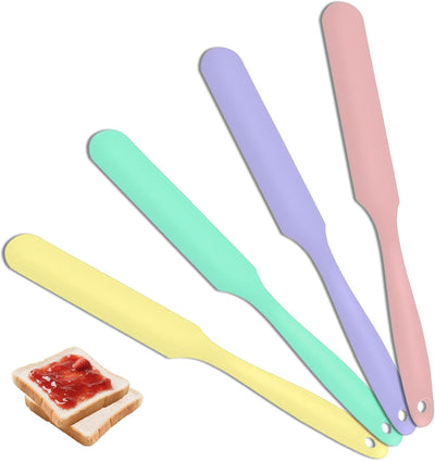 4 Pzas Espátulas Silicona Grado Alimenticio para Raspar Hornear