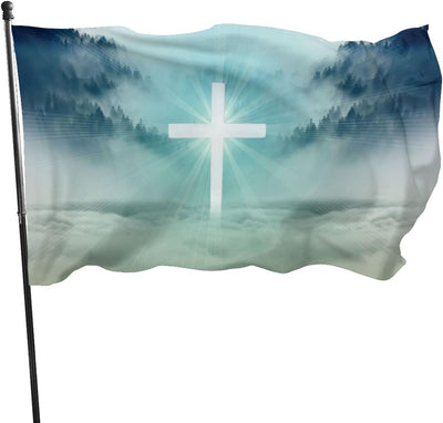 Bandera Fe de Cruz Pascua 3x5pies resistente brisa