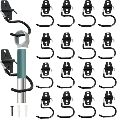 16 Ganchos Metal Soporte Pared Garaje Antiderrap