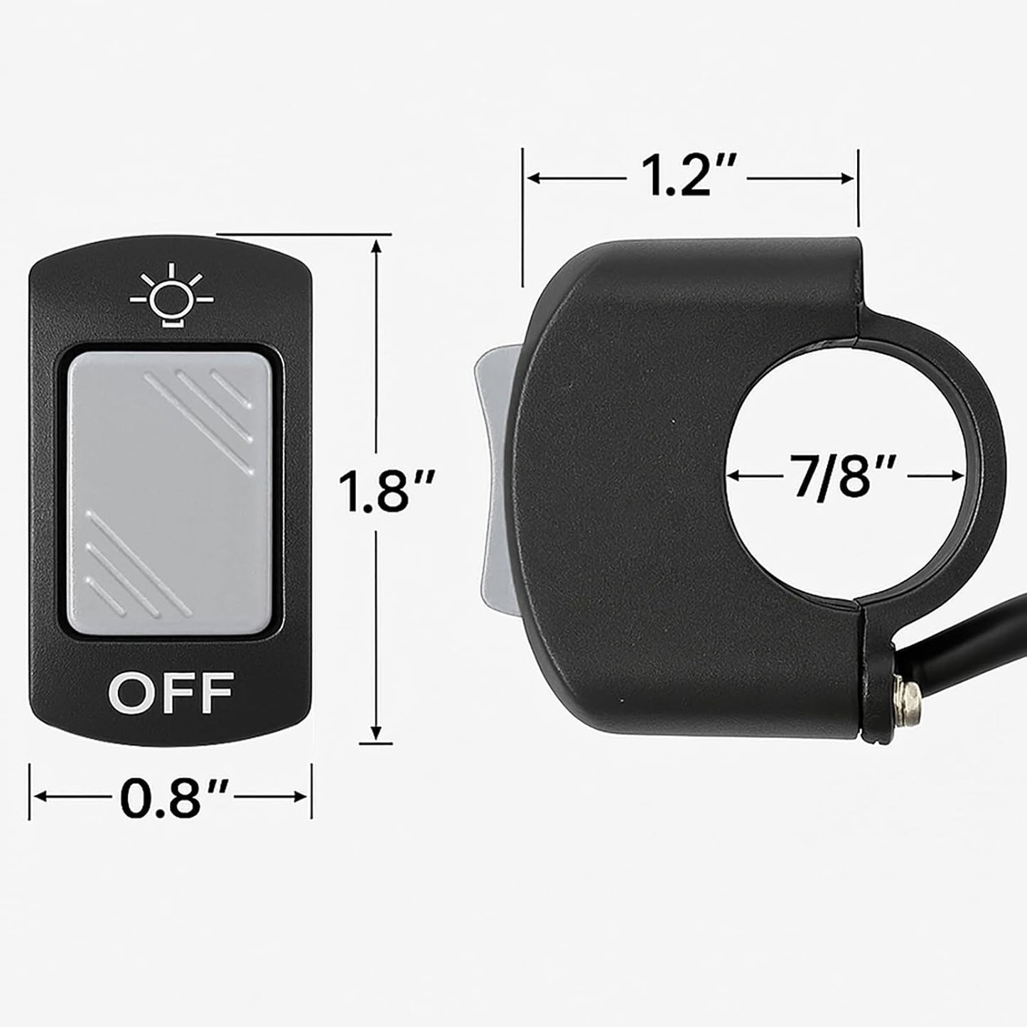 Interruptor luz manillar motocicleta U5 U7 U2 LED scooter gris