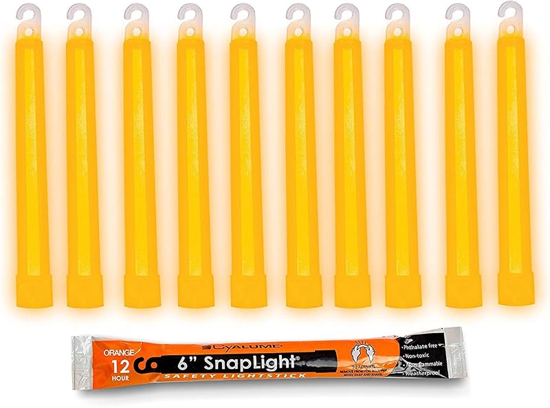 Barras luz naranjas grado industrial 6pulg 12h duración pack 10
