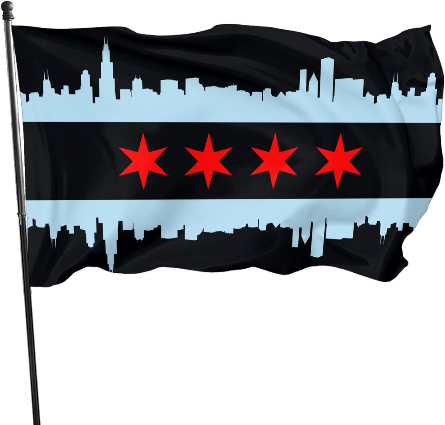 Bandera Chicago 3x5ft con ojales latón decoración exterior