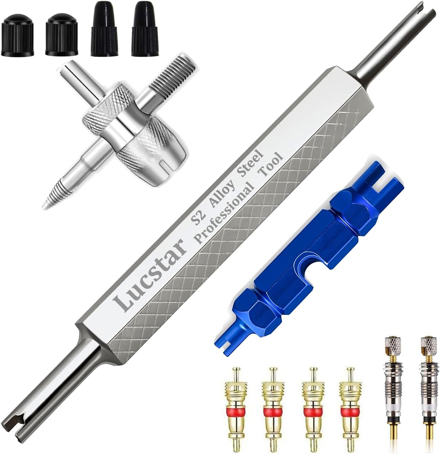 Kit herramientas extracción vástago válvula neumático R134A R12