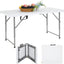 Mesa plegable plástico para camping oficina con asa blanco