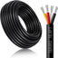 Cable cobre estañado trenzado PVC negro 16.4pies 18/4