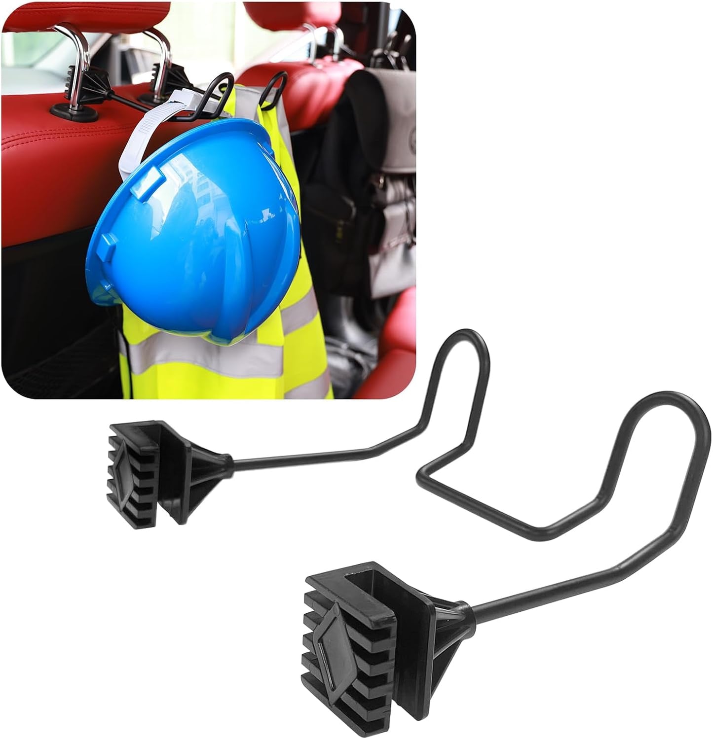 Soporte casco duro para asiento camión y ganchos