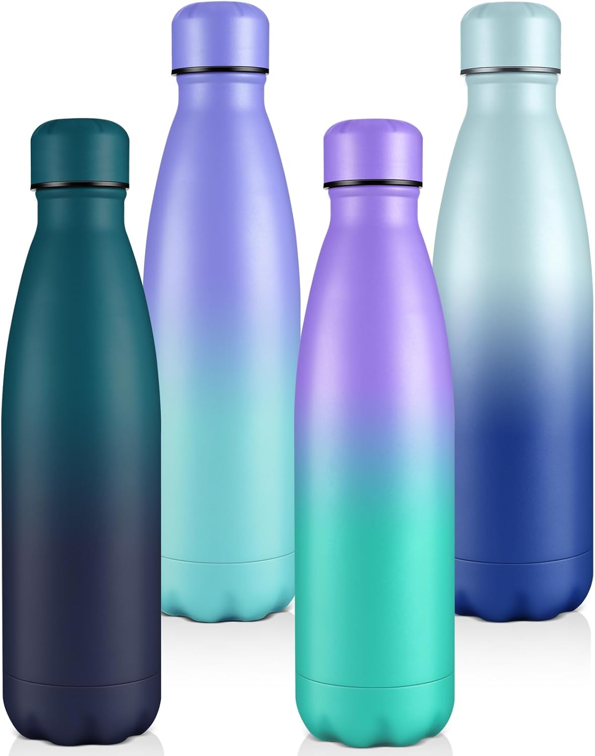 Botella agua aislada 25oz sin BPA 4 Pzas metal