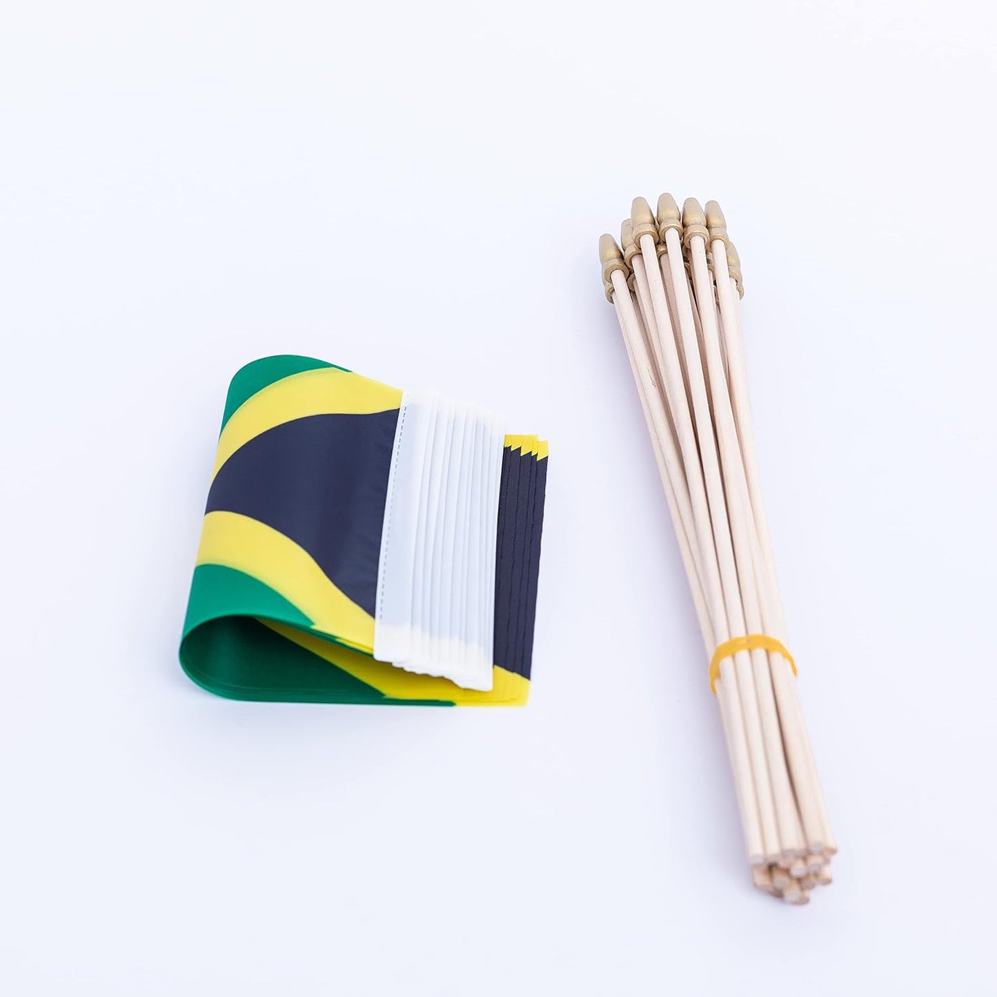 Banderas mano Jamaica 5x8" pack 12