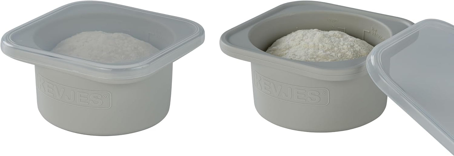Recipientes silicona apilables para masa pizza 500ml set