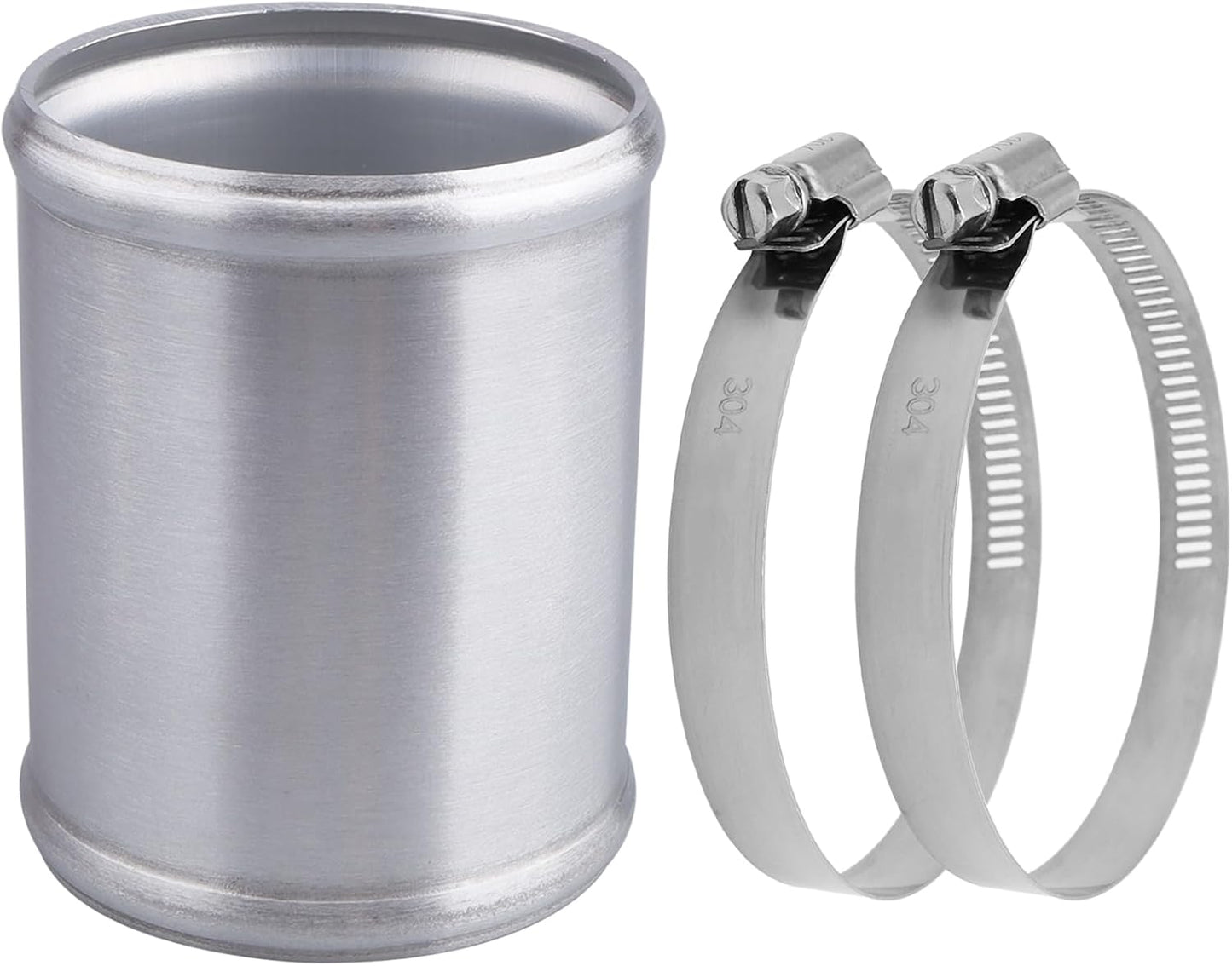 Conector tubo aluminio 3pulg con silicona y abrazaderas inox