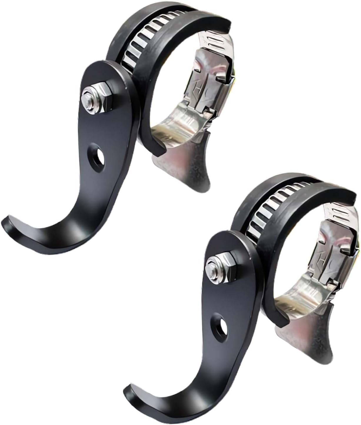 Soporte gancho ajustable manillar abrazadera metal negro