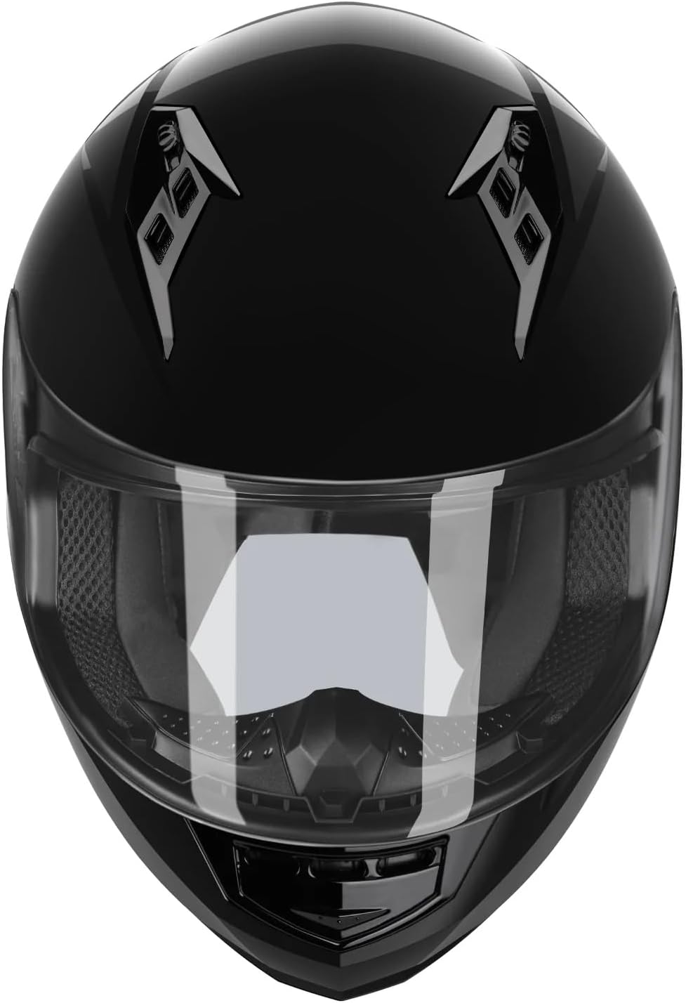Casco motocicleta DOT negro grande cara completa visera