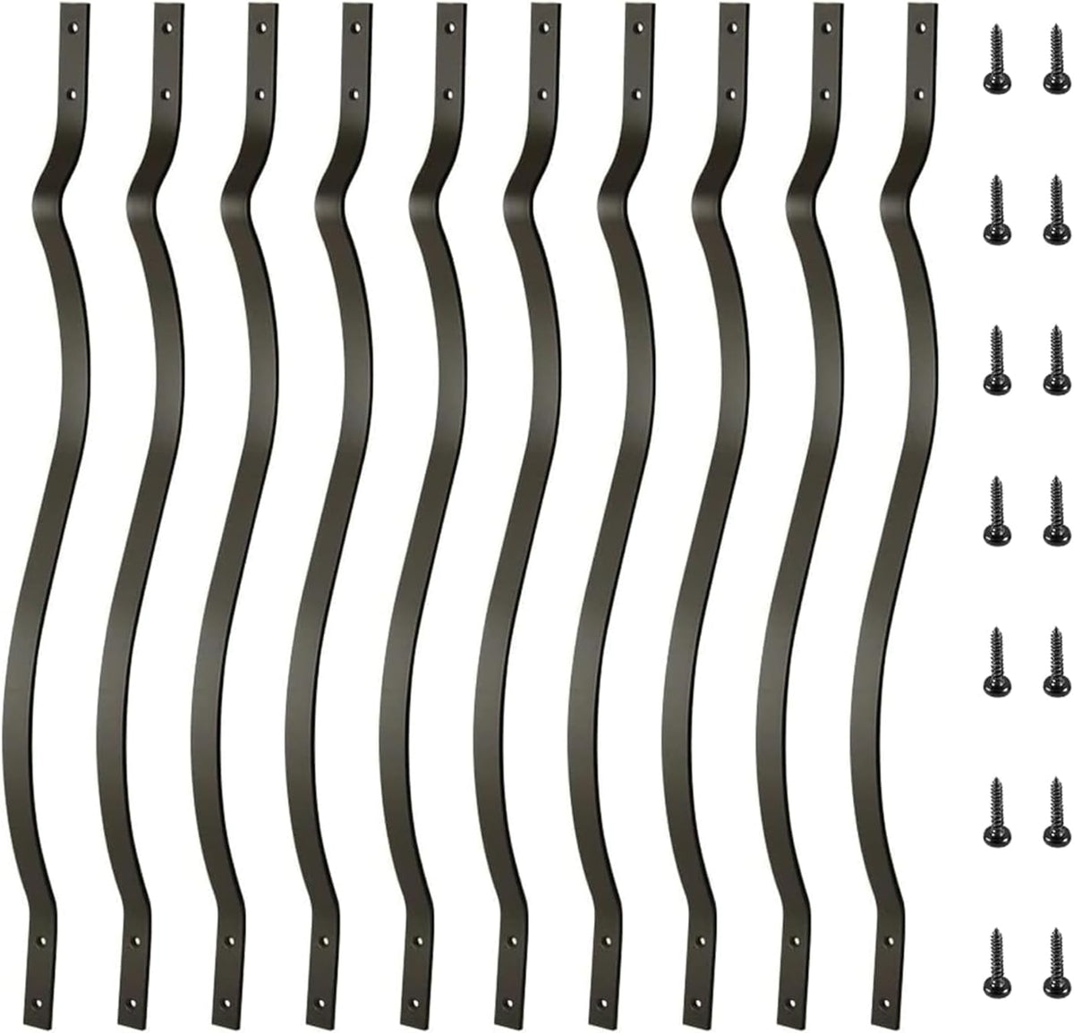 26 Husillos Metal Barandilla 32pulg Balaustre Negro