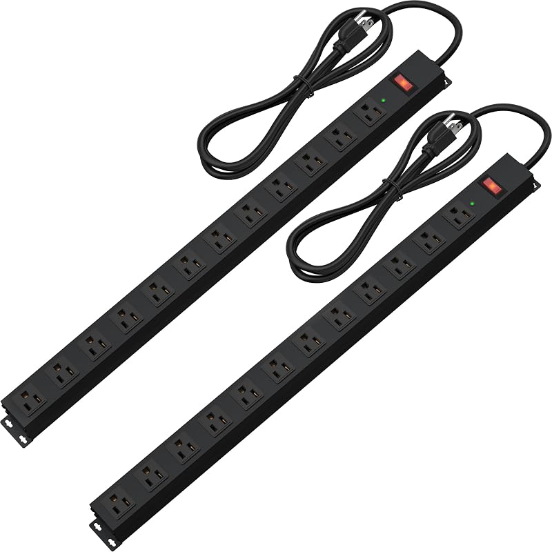 Regleta 12 tomas 2100 julios con cable 6 pies y interruptor