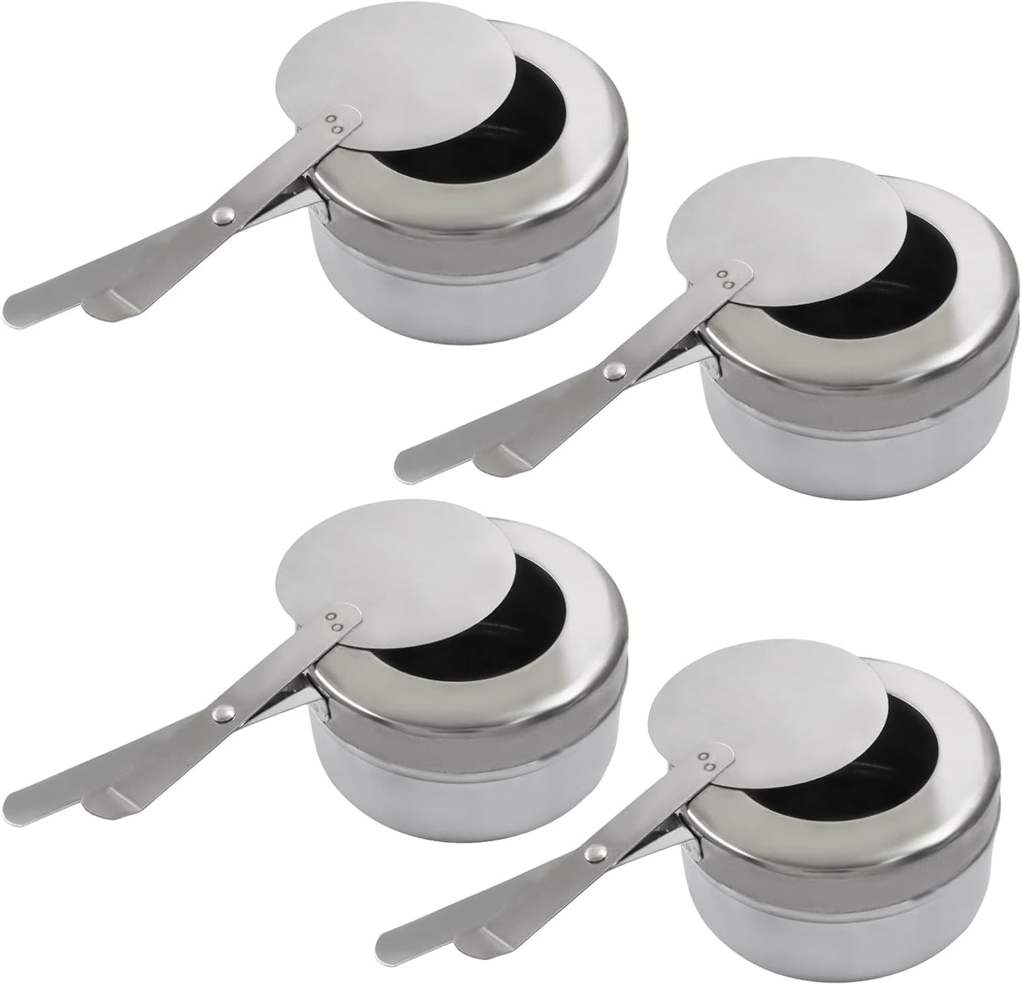 Set 4 Soportes Combustible Acero Inox Con Cubierta Bufé Catering