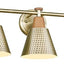 Lámpara baño moderna pantalla metal martillado dorado 37"