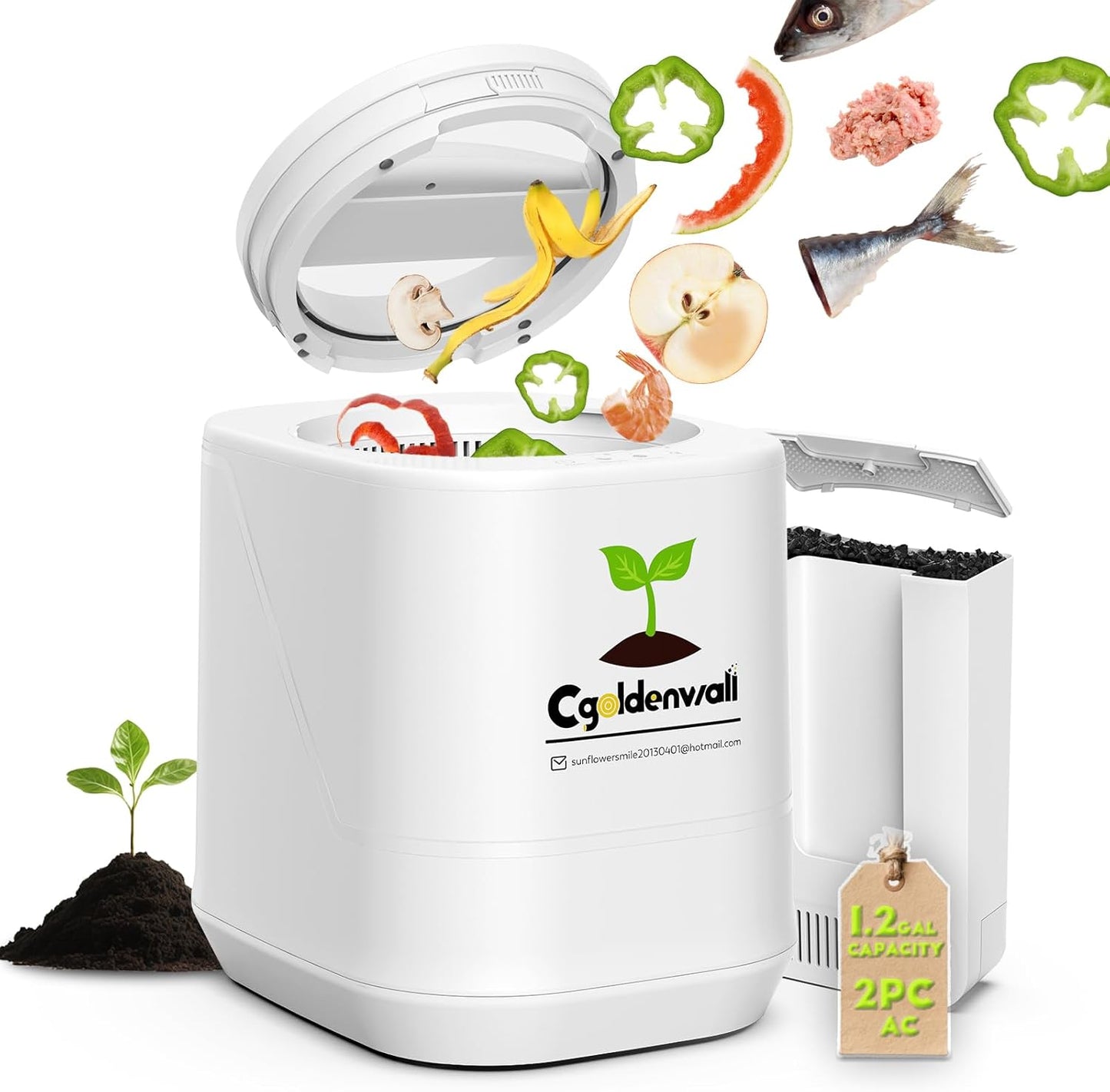Compostador eléctrico cocina 2 filtros carbono