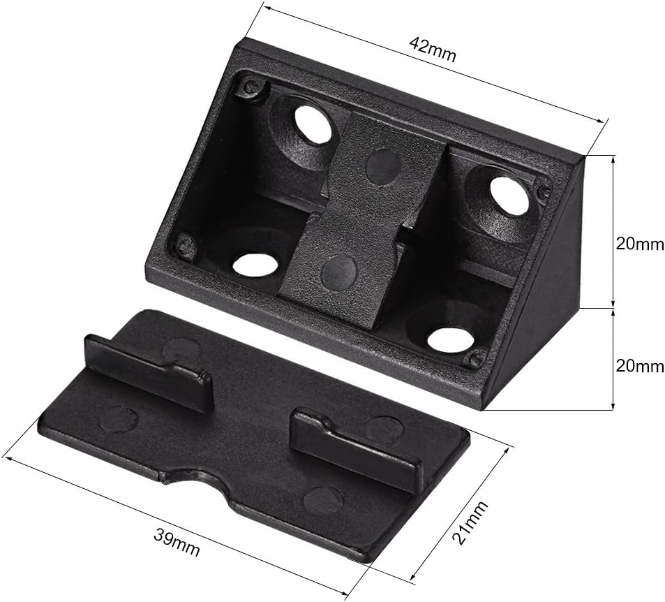 Soportes esquina plástico para estante puerta 90 grados 15 pzas