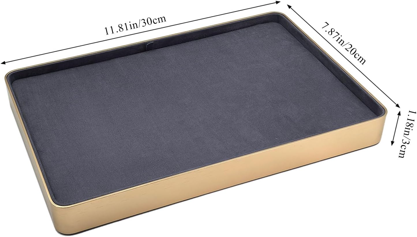 Bandeja joyería metal apilable para relojes anillos
