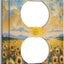 Campo girasol placa pared con cubierta luz amanecer