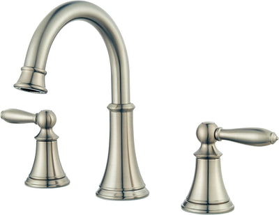 Grifo lavabo baño 8pulg 3 agujeros níquel cepillado con drenaje