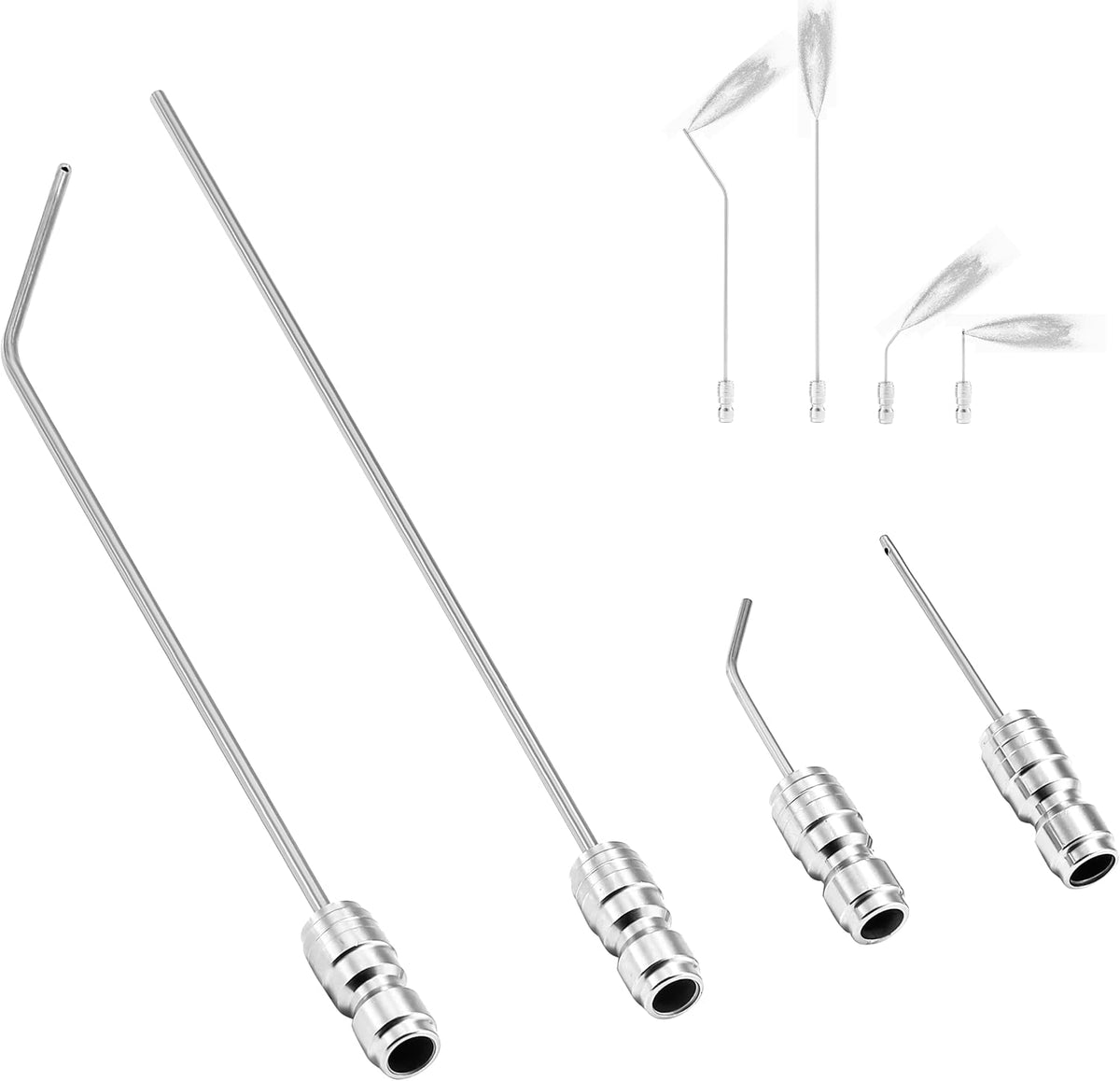 Kit boquillas aguja presión con varilla acero inox 1/4pulg