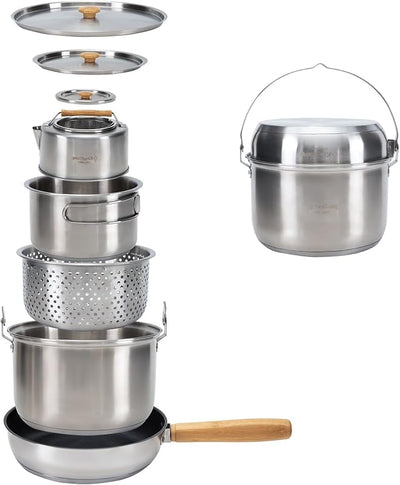 Set utensilios cocina acero inox 304 viaje