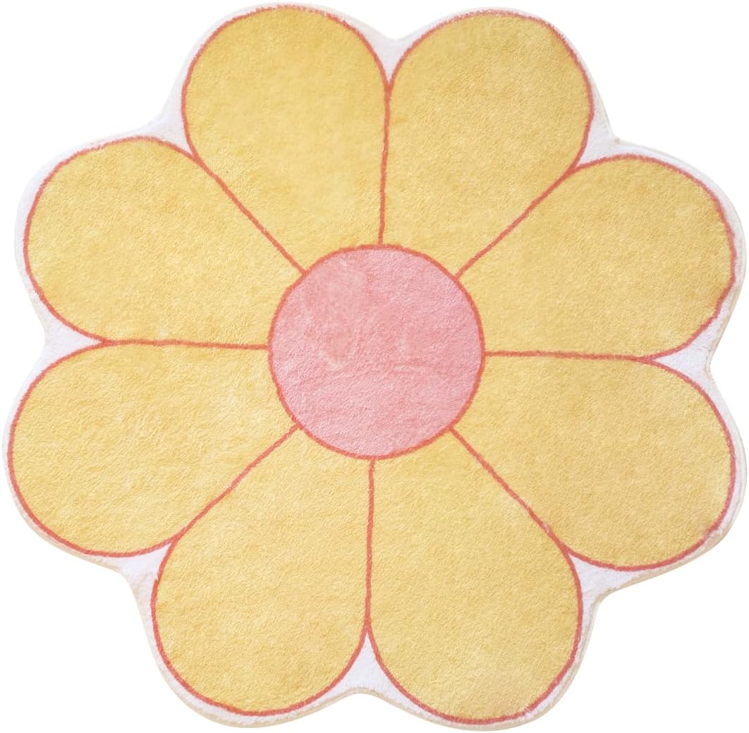 Alfombra redonda floral antiderrap sala dormitorio