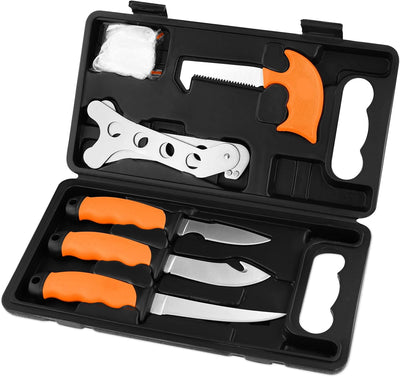 Set 7 Cuchillos Caza Capado Deshuesado con Estuche