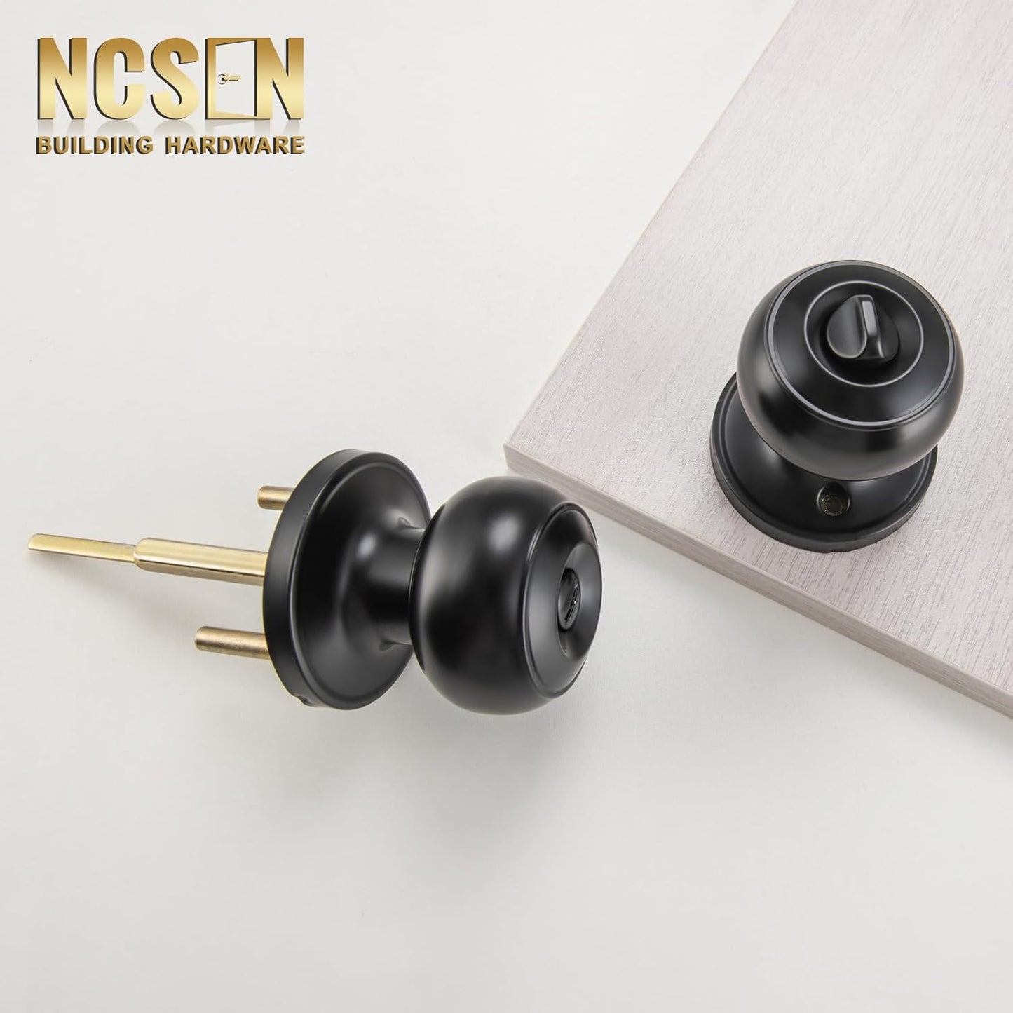 Pomos puerta negro mate para baño dormitorio sin llave