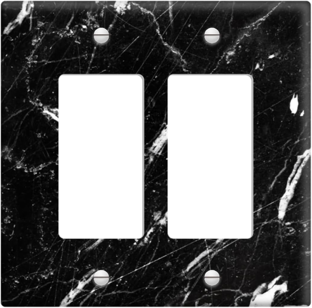 Cubierta placa pared basculante 2 cuadrillas mármol blanco y negro