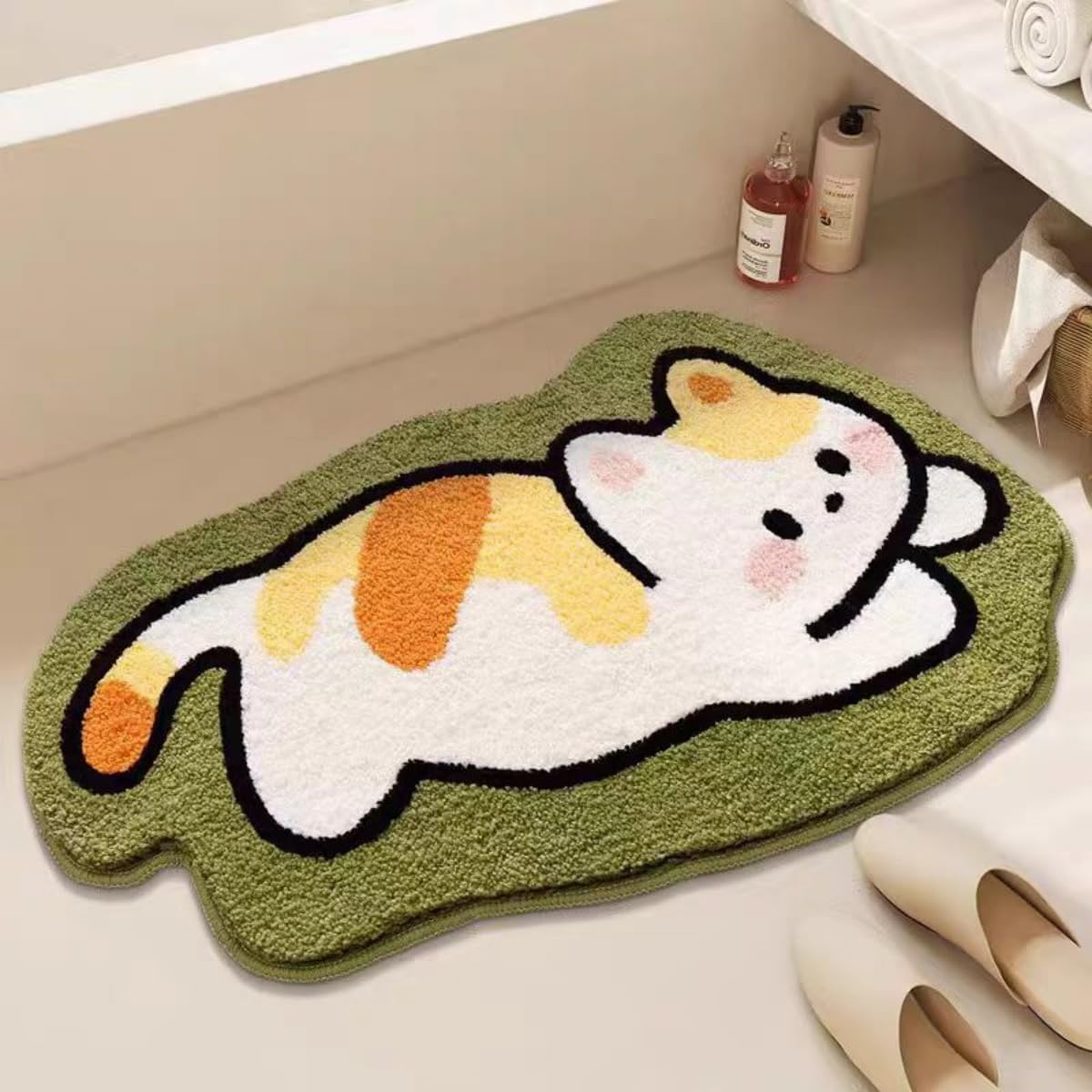 Alfombra baño microfibra diseño animales suave duradera