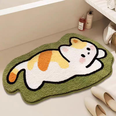 Alfombra baño microfibra diseño animales suave duradera