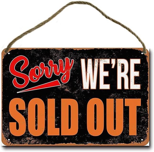 Letrero madera 8x12" Sorry Sold Out decoración