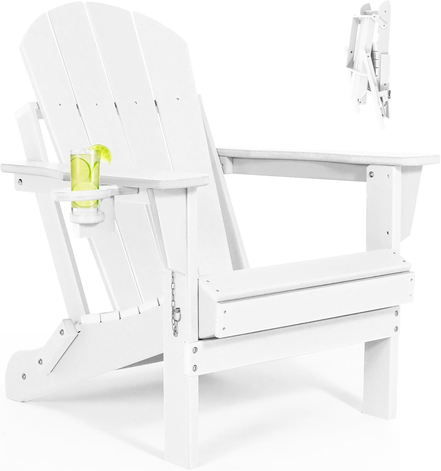 Sillas Adirondack Plegables Plástico Portavasos Blanco