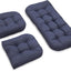 3 Cojines Mimbre Patio Antiderrap Impermeables Azul
