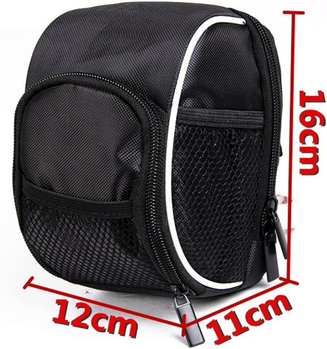 Bolsa manillar bicicleta ciclismo cesta negra con funda