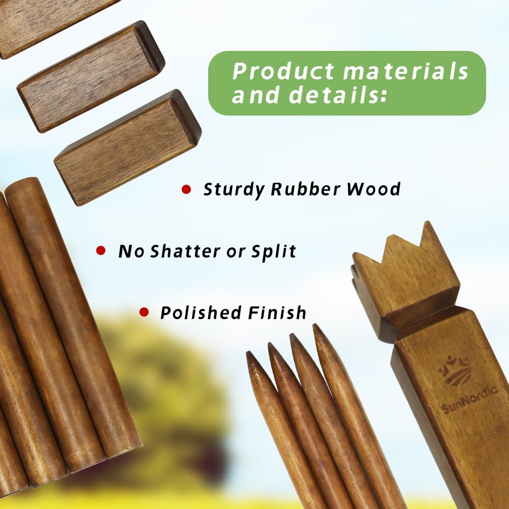 Set Kubb Set Madera Caucho con Bolsa Transporte