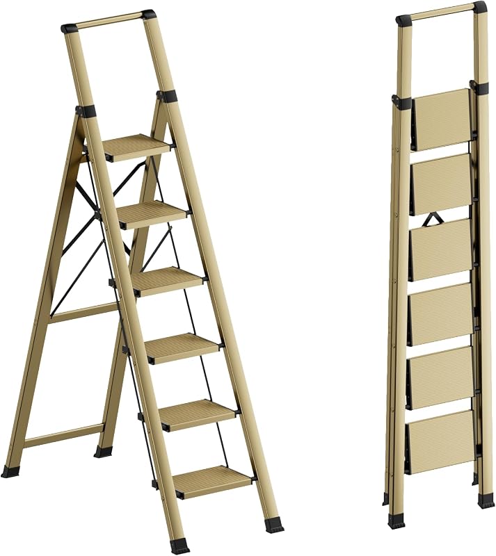 Escalera 6 escalones aluminio ligero plegable