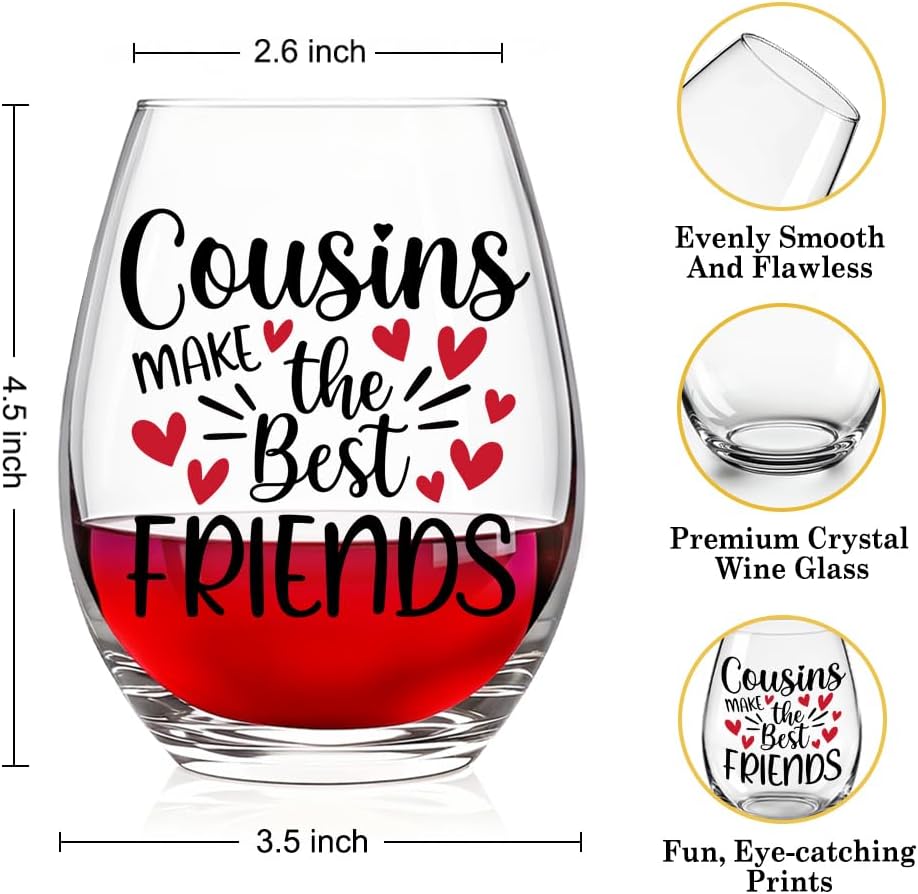 Copa de vino sin tallo regalo para primos y familia