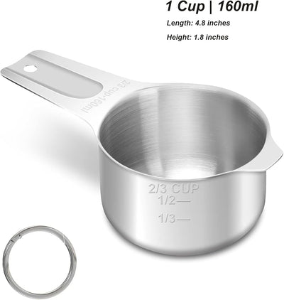 Taza medidora acero inox 5.4oz para cocinar